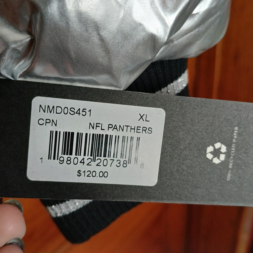 NWT Carolina Panthers G-III 4Her Silver Women Full Zip Puffer Jacket Size XL - Picture 3 of 9